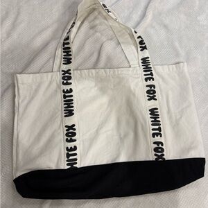 white fox tote bag